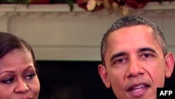 Perzident Obama bayram mövsümü Amerika hərbçilərinə təşəkkürünü bildirib(VİDEO)