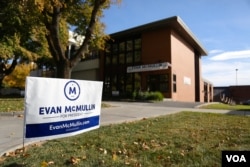 Independent presidential candidate Evan McMullin's campaign headquarters in Salt Lake City, Utah. (R. Taylor/VOA)