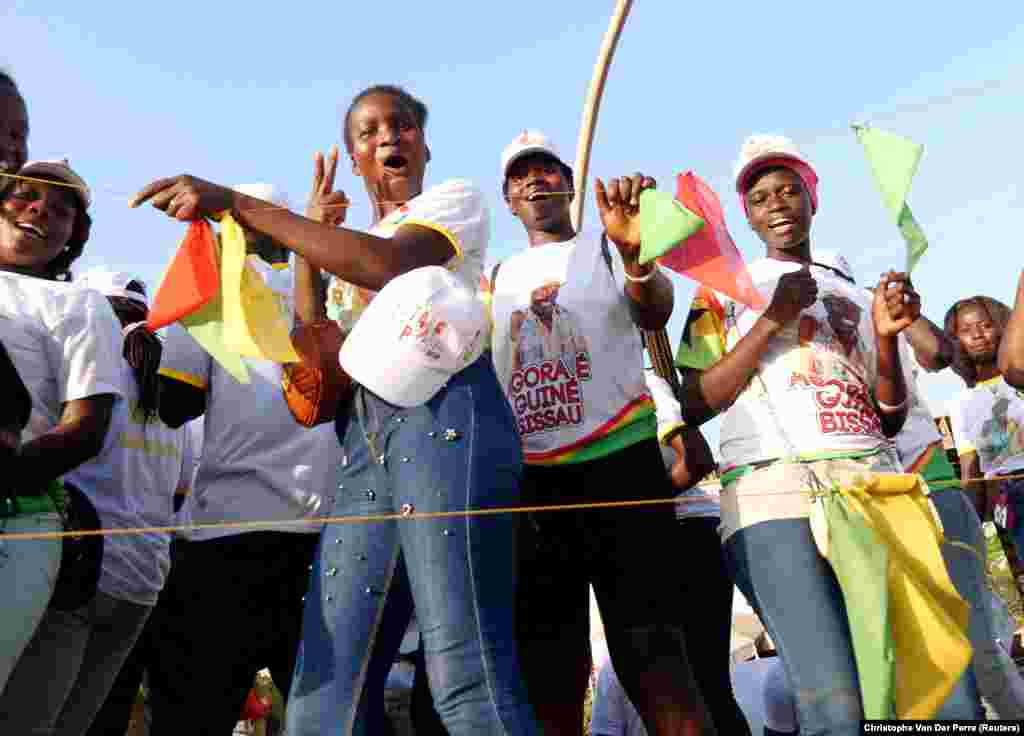 Apoiantes do candidato Domingos Simões Pereira em campanha em Bissau para as Eleições Presidenciais. 21 de Novembro 2019