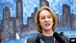 Seattle Mayor Jenny Durkan speaks at a news conference, Feb. 8, 2018, in Seattle.