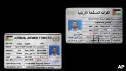 The Raqqa Media Center of the Islamic State group, which has been authenticated based on its contents and other AP reporting, released a photograph of the Jordanian military identity card of pilot Mu’ath Safi Yousef al-Kaseasbeh in Raqqa, Syria, Dec. 24,