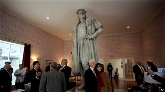 Escultura de Cristóbal Colón en Nueva York, donde la comunidad italiana celebra el día dedicado al explorador genovés.