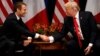 FILE - U.S. President Donald Trump meets French President Emmanuel Macron in New York, Sept. 18, 2017.
