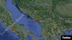 Lokacija zemljotresa, 26. juna 2021. (Foto: Tviter nalog American Earthquake, Google Earth)