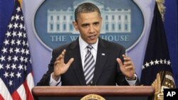 President Obama gestures while speaking to reporters about the controversy over his birth certificate, Wednesday, April 27, 2011, at the White House in Washington.