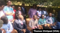 Zimbabwe Opposition MDC Leadership at Press Conference After Banned Protest