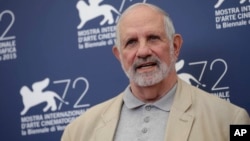 Director Brian De Palma poses at the photo call for the film De Palma and for the Glory To The Filmmaker Award 2015 at the 72nd edition of the Venice Film Festival in Venice, Italy, Sept. 9, 2015. 