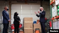 President Biden promotes American Rescue Plan during visit to small business in Chester, PA