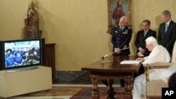 Foi a primeira chamada de vídeo feita a partir do Vaticano para o Espaço