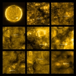 Combination of the closest images ever obtained of the Sun, made by the Solar Orbiter spacecraft and released by NASA July 16, 2020.