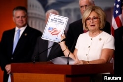Rep. Diane Black (R-TN) announces the 2018 budget blueprint during a press conference on Capitol Hill in Washington, July 18, 2017.