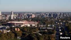 Vista general del estadio de River Plate, Antonio Vespucio Liberti, en Buenos Aires, el 29 de abril de 2020.