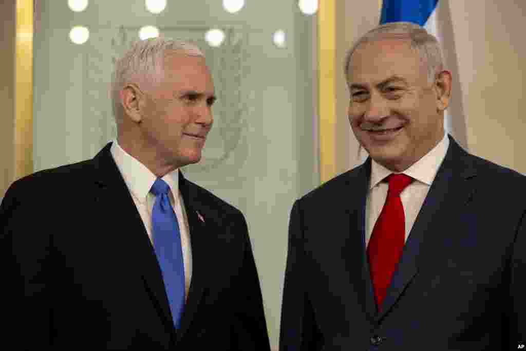 Mataimakin shugaban kasar Amurka Mike Pence ya gana da Firayim Ministan Isra'ila Benjamin Netanyahu a birnin Qudus, ranar Litinin 22 ga watan Janairu, 2018