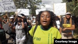 The protestors marched from Africa Unity Square to the women university’s Mt. Pleasant campus. (Courtesy Image)
