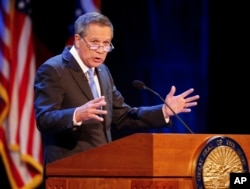 FILE - Ohio Gov. John Kasich delivers his State of the State address in Sandusky, Ohio, April 4, 2017. According to the Ohio Development Services Agency website, the state is spending $1 billion a year to attack the opioid problem.
