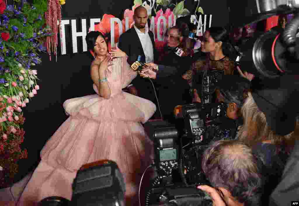 U.S. rapper Cardi B arrives for Rihanna&#39;s 5th Annual Diamond Ball in support of the Clara Lionel Foundation in New York City, Sept. 12, 2019.