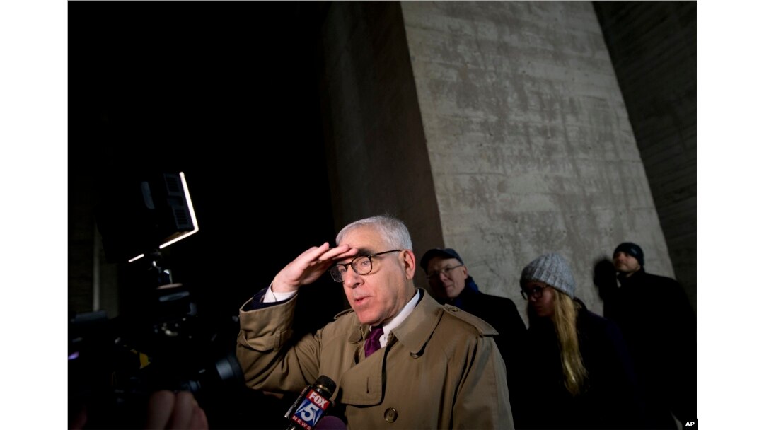 David Rubenstein, talks with media during a tour of the Lincoln Memorial, Feb. 15, 2016. Rubenstein has donated about $50 million over the past four years for restoration projects at memorials and monuments.