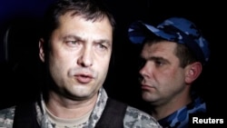 Separatist leader Valery Bolotov was detained at a checkpoint near Kharkiv, Ukraine, on May 17. He's shown in photo from May 7, 2014.