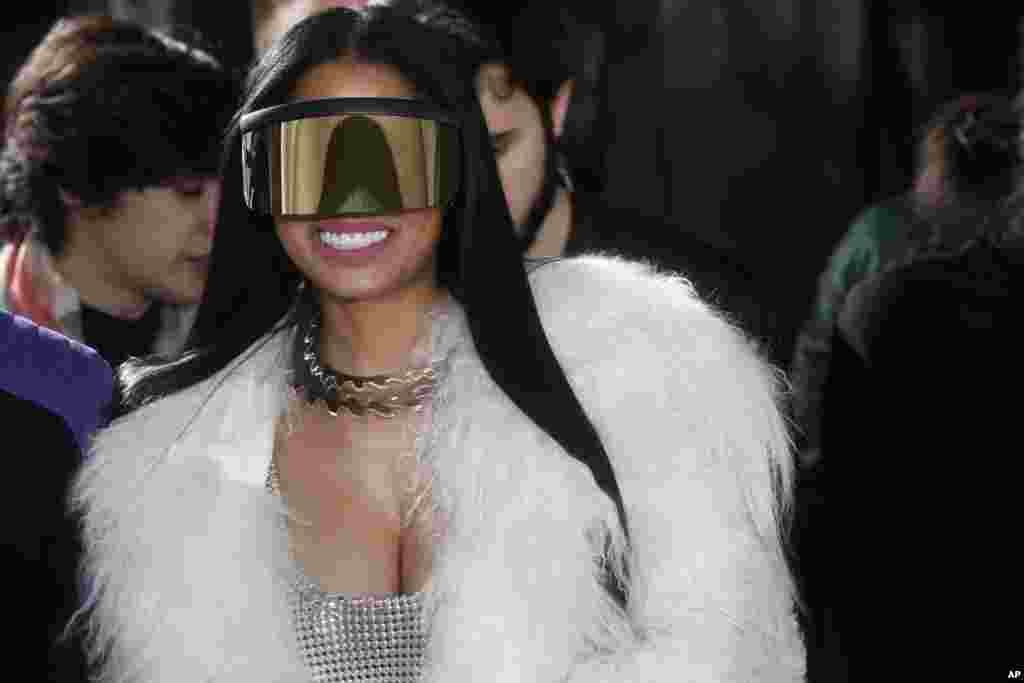 Singer Nicki Minaj attends Rick Owens' Fall-Winter 2017-2018 ready-to-wear fashion collection presentation, in Paris, France.