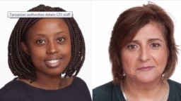 Tanzanian authorities on Thursday released Muthoki Mumo, left, and Angela Quintal, both of the Committee to Protect Journalists, after detaining them for a day. They're pictured in a screen grab from CPJ's website.