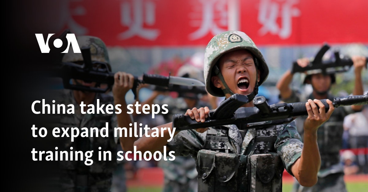 China takes steps to expand military training in schools