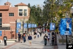 FILE - A campus scene at the University of California-Los Angeles.