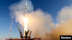 지난 7일 카자흐스탄 바이코노르 우주기지에서 올림픽 성화를 실은 러시아 '소유즈' 우주선이 발사됐다.