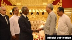 ရခိုင်ပြည်နယ်ဆိုင်ရာ အကြံပေးကော်မရှင် Mr. Kofi Annan ဦးဆောင်သော ကိုယ်စားလှယ်အဖွဲ့ နိုင်ငံတော်သမ္မတ ဦးထင်ကျော် နှင့်တွေ့ဆုံ (Myanmar President Office)