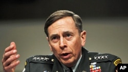 U.S. General David Petraeus testifies at a Senate Armed Services committee hearing on the situation in Afghanistan, on Capitol Hill in Washington, March 15, 2011