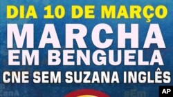 Cartaz de mobilização para uma marcha popular e pacífica em Benguela que acabou por ser proibida pelas autoridades angolanas