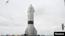 Un prototype de vaisseau spatial de SpaceX à Boca Chica, au Texas, le 6 mai 2021. 