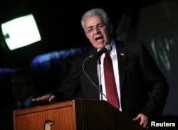 Hamdeen Sabahi, seeking Egypt's presidency, speaks at a rally in central Cairo May 23, 2014.