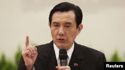 Taiwan President Ma Ying-jeou during a news conference after his inauguration ceremony at the Presidential Office in Taipei, May 20, 2012