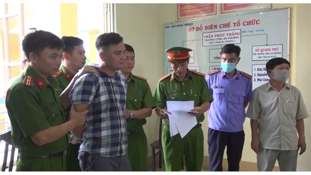 Ông Lê Chí Thành bị bắt hôm 14-4-2021. Photo Congan.
