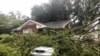 Un arbre est tombé sur une voiture à Wilmington, en Caroline du Nord, le 14 septembre 2018 (VOA/Jorge Agobian)