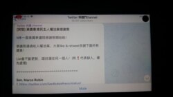 通讯软件 Telegram 上的推特共识频道发起“美国香港民主人权法案感谢祭”，请大家 “like”或者转推，感谢支持法案的议员。（美国之音刘耀玲拍摄）