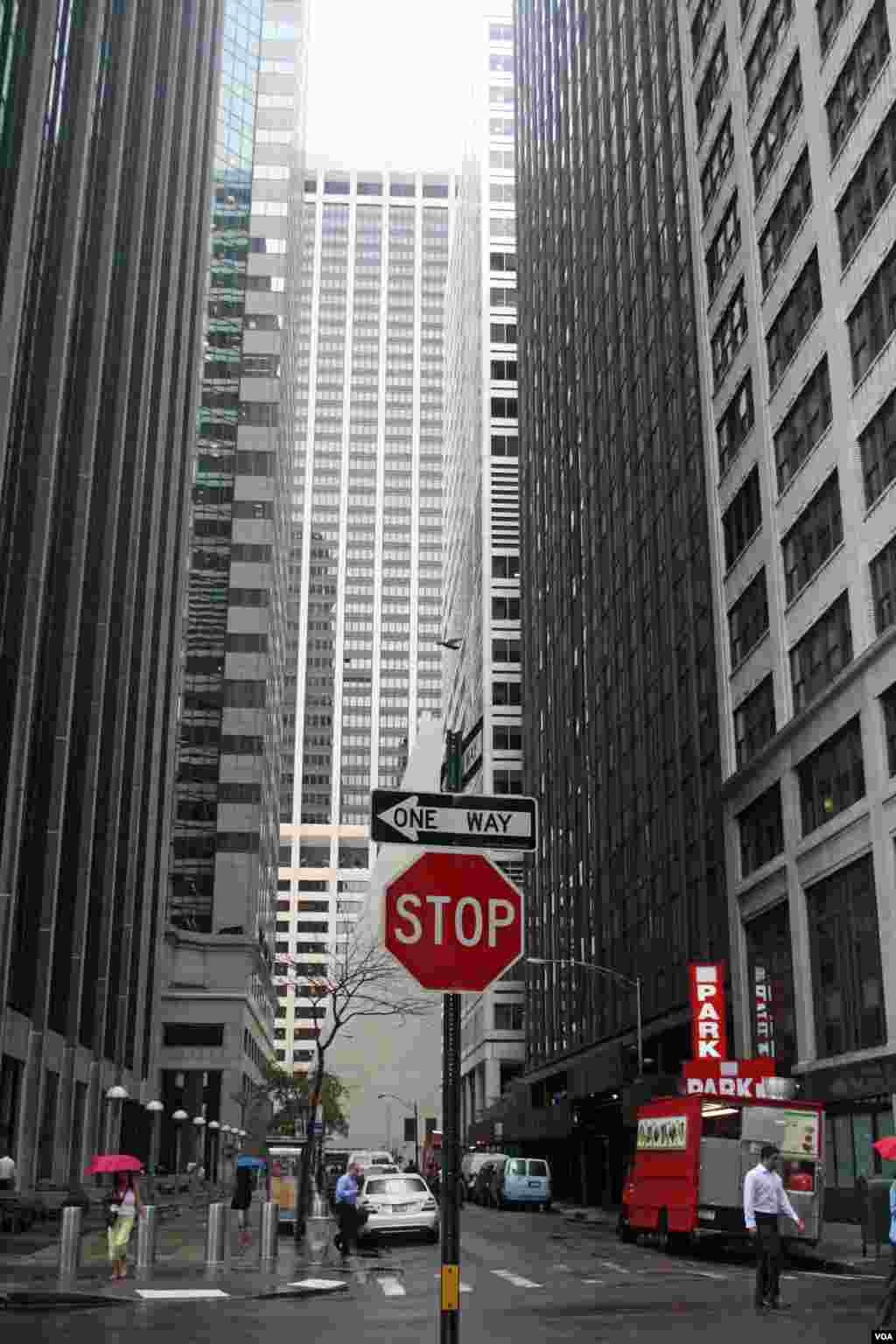 Los rascacielos de decenas de pisos de altitud son una de las se&ntilde;as de identidad de la urbe neoyorkina. Puede empezar su visita en Manhattan, donde se encuentra la zona de Wall Street, centro financiero de la ciudad. 