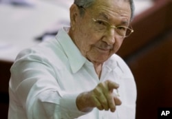 FILE - Raul Castro leads Cuba, which seeks removal from U.S. list of terrorists.