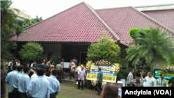 Rumah duka almarhum Probosutedjo Jl Diponegoro No 20-22 Menteng Jakarta Pusat, Senin, 26 Maret 2018. (Foto:VOA/ Andylala)