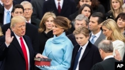 Donald Trump sworn in as new United States president.