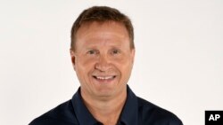 Washington Wizards head coach Scott Brooks during an NBA basketball media day, Sept. 25, 2017, in Washington.