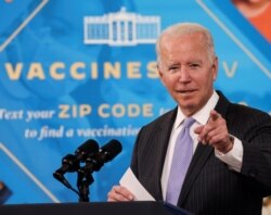 조 바이든 미국 대통령이 지난 3일 5~11세 화이자 백신 승인 발표 직후 백악관에서 연설하고 있다. (자료사진)