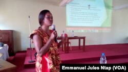 Marie Madeleine Bassalang, juriste consultante, gestion en ressources naturelles à Rainbow Forest à Yaoundé, le 24 novembre 2017. (VOA/Emmanuel Jules Ntap)