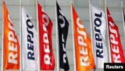 Cờ Repsol tại một đại hội cổ đông ở Madrid, Tây Ban Nha, tháng 5/2017 