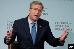 Former Florida Gov. Jeb Bush speaks at the Council on Foreign Relations in New York, Jan. 19, 2016.