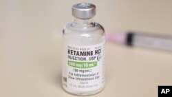 A vial of ketamine, which is normally stored in a locked cabinet, is seen in Chicago, July 25, 2018.