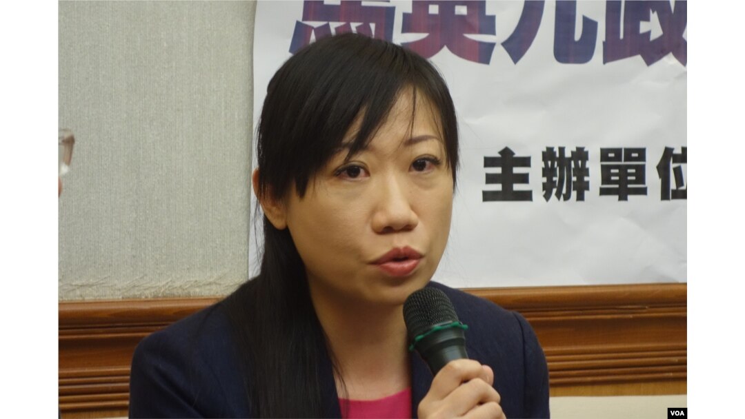 台灣新聞記者協會會長陳曉宜(美國之音張佩芝拍攝)