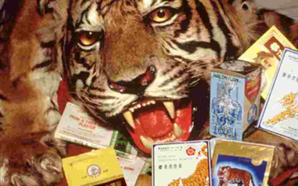 Las medicinas chinas tradicionales contienen partes del tigre.