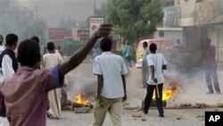 Quelques manifestants de Khartoum