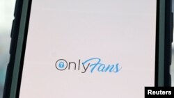 The logo for OnlyFans is seen on a device in this photo illustration in Manhattan, New York City, U.S., August 19, 2021.